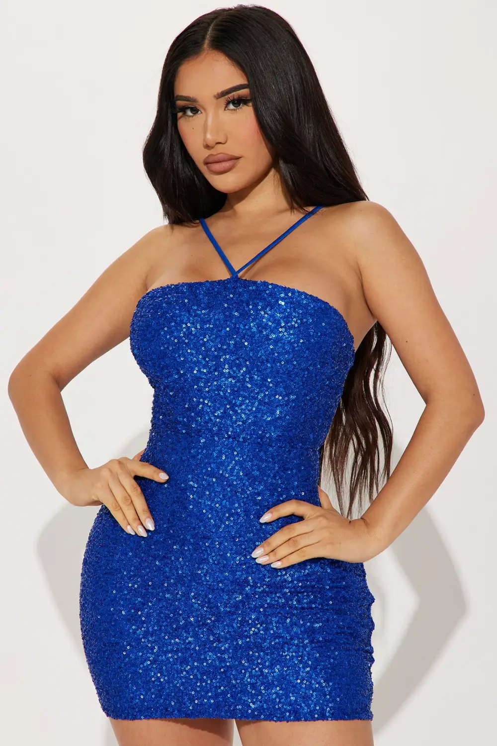 Veronica Sequin Mini Dress - Royal