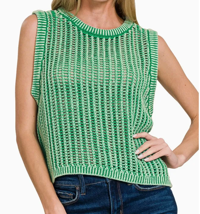 Balanced Fishnet Vest Sweater