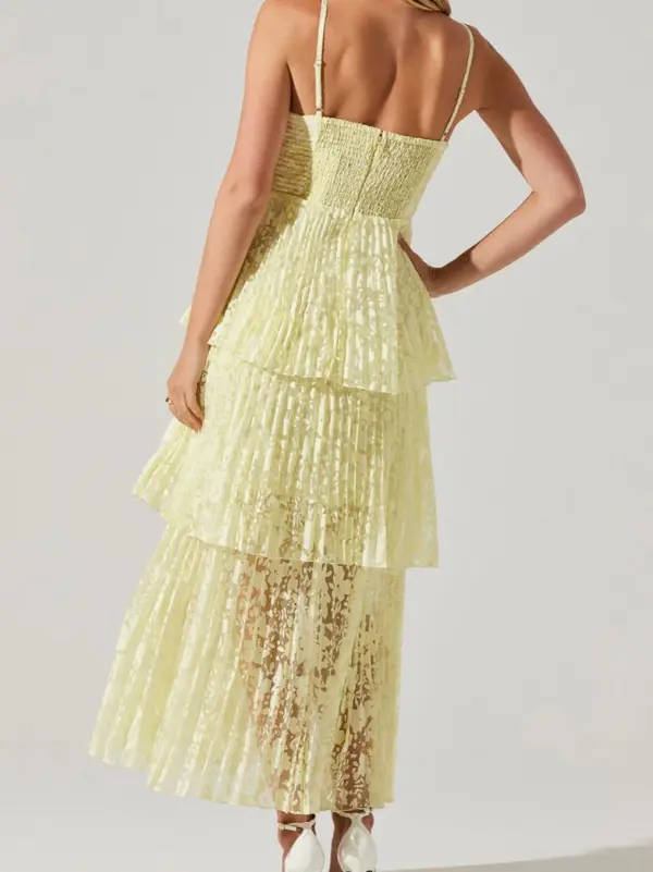 Tiered Keyhole Cutout Maxi Dress