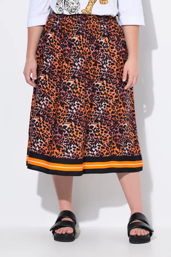 Contrast A-Line Midi Skirt