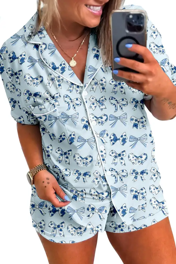 Bow Detail Pajama Set