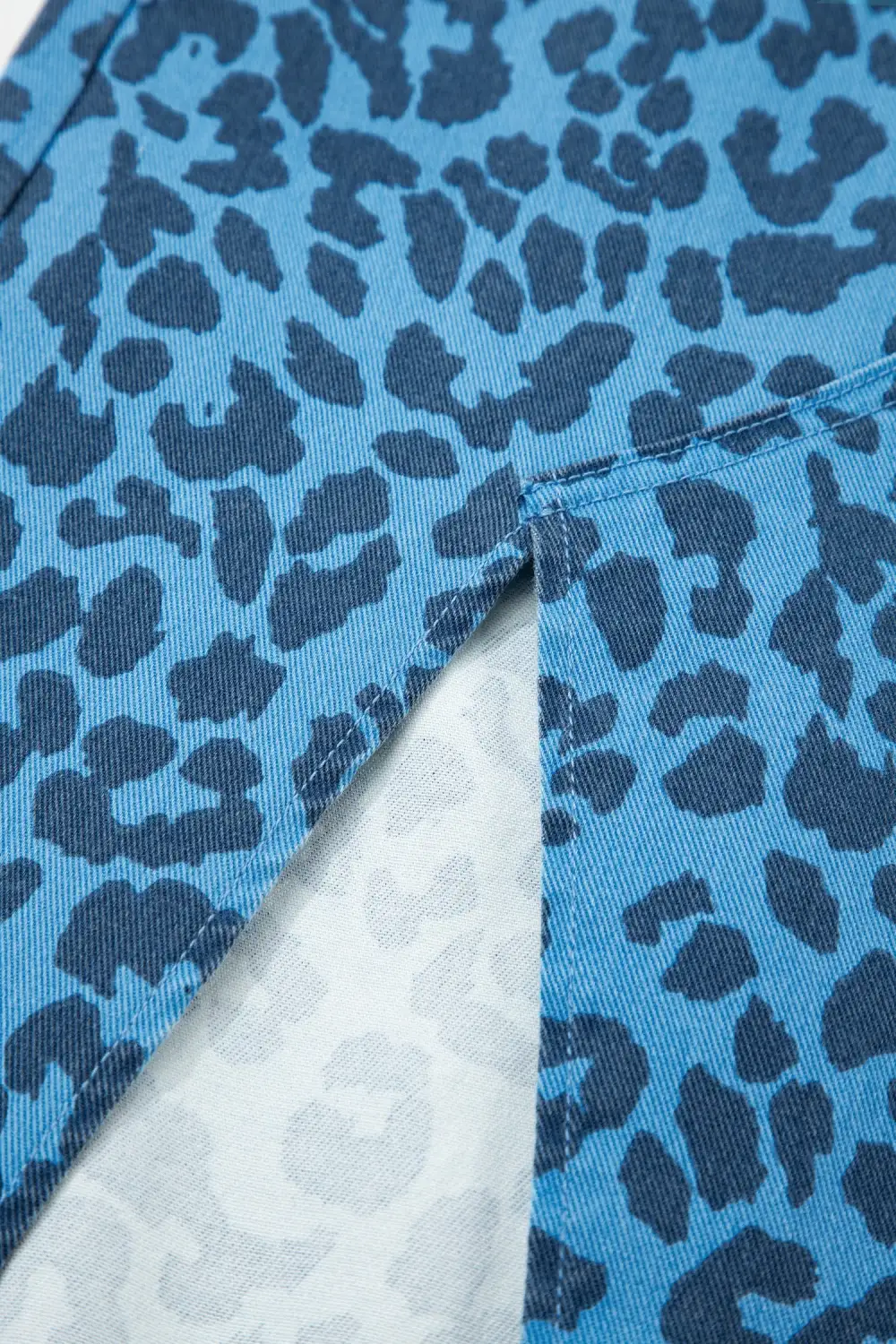 Tailored Denim Printed Skirt