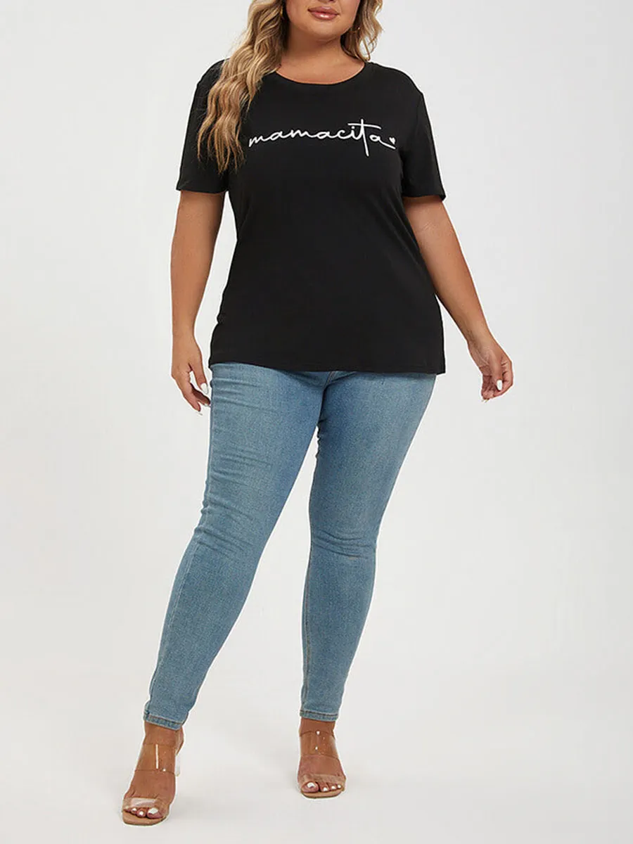 Plus Black Graphic Tee