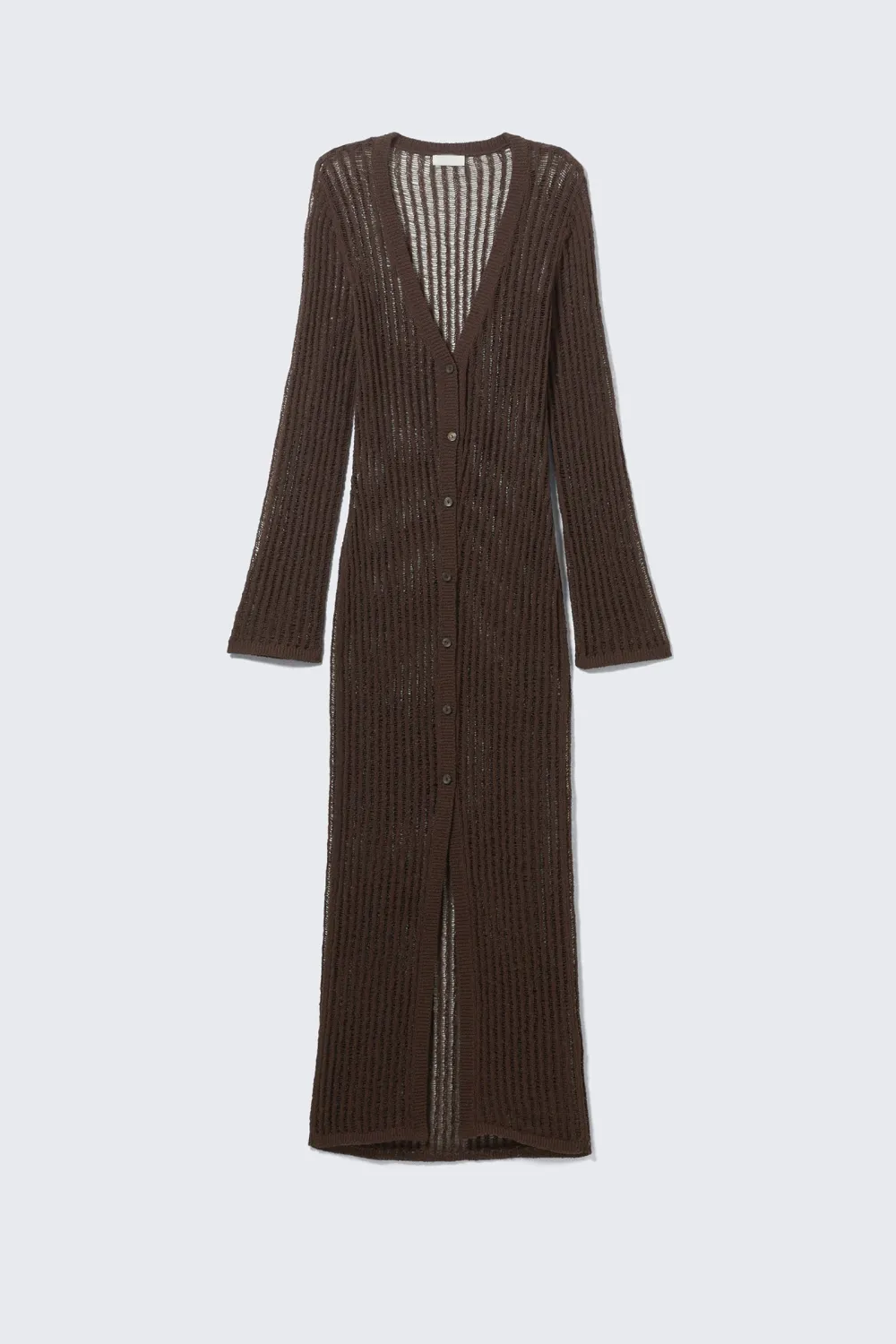 Hollow V-Neck Long Cardigan
