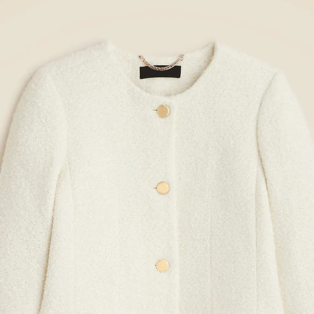 Collarless Lady Coat in Textured Tweed