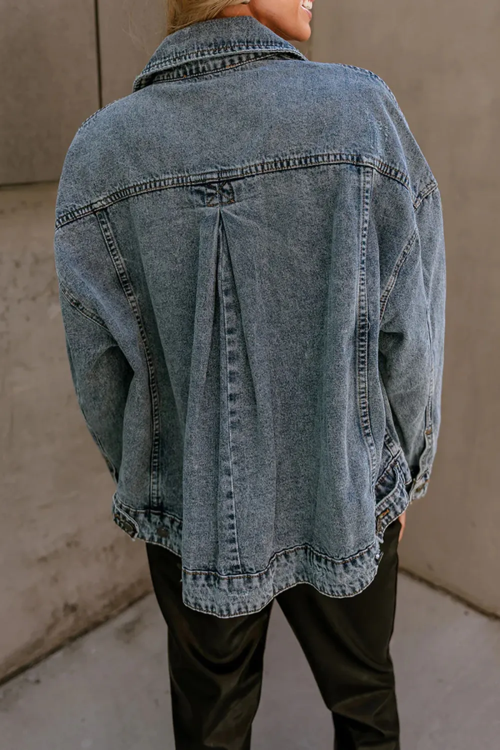 Washed Long Sleeve Denim Jacket