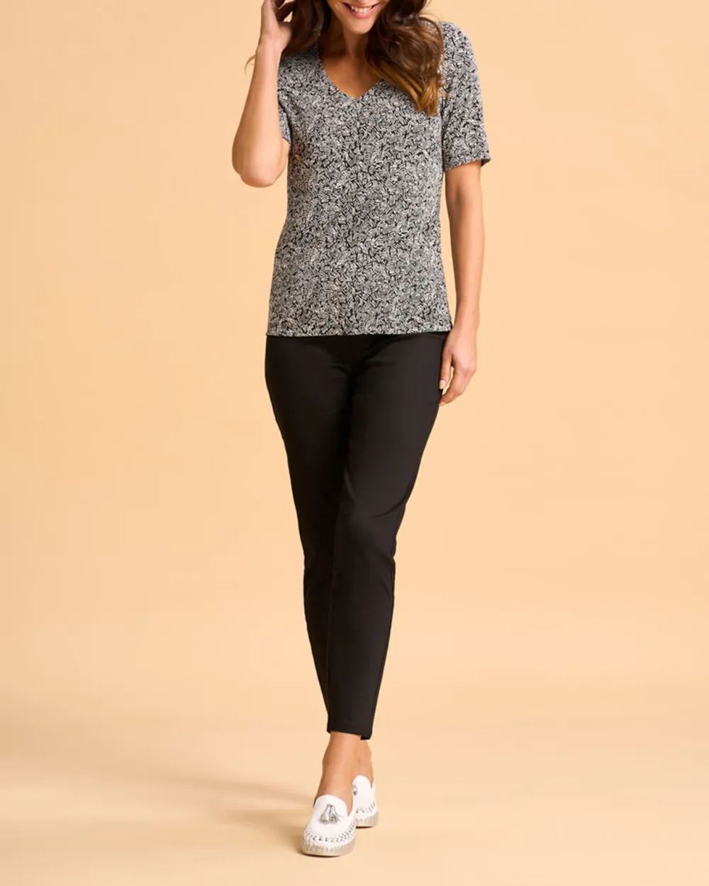 1/2 Sleeve V-Neck Tee