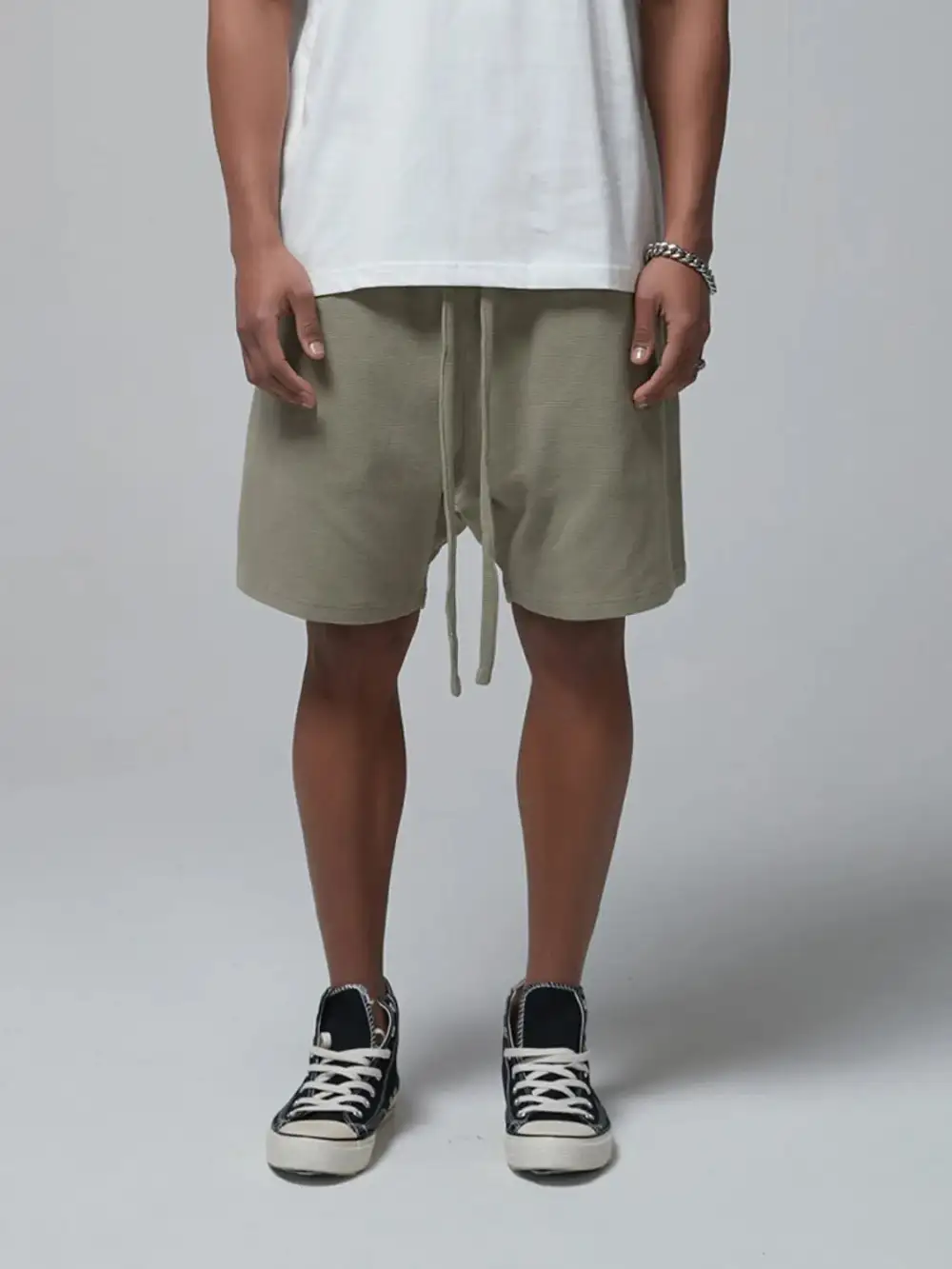 Utility Drawstring Cotton Blend Casual Shorts