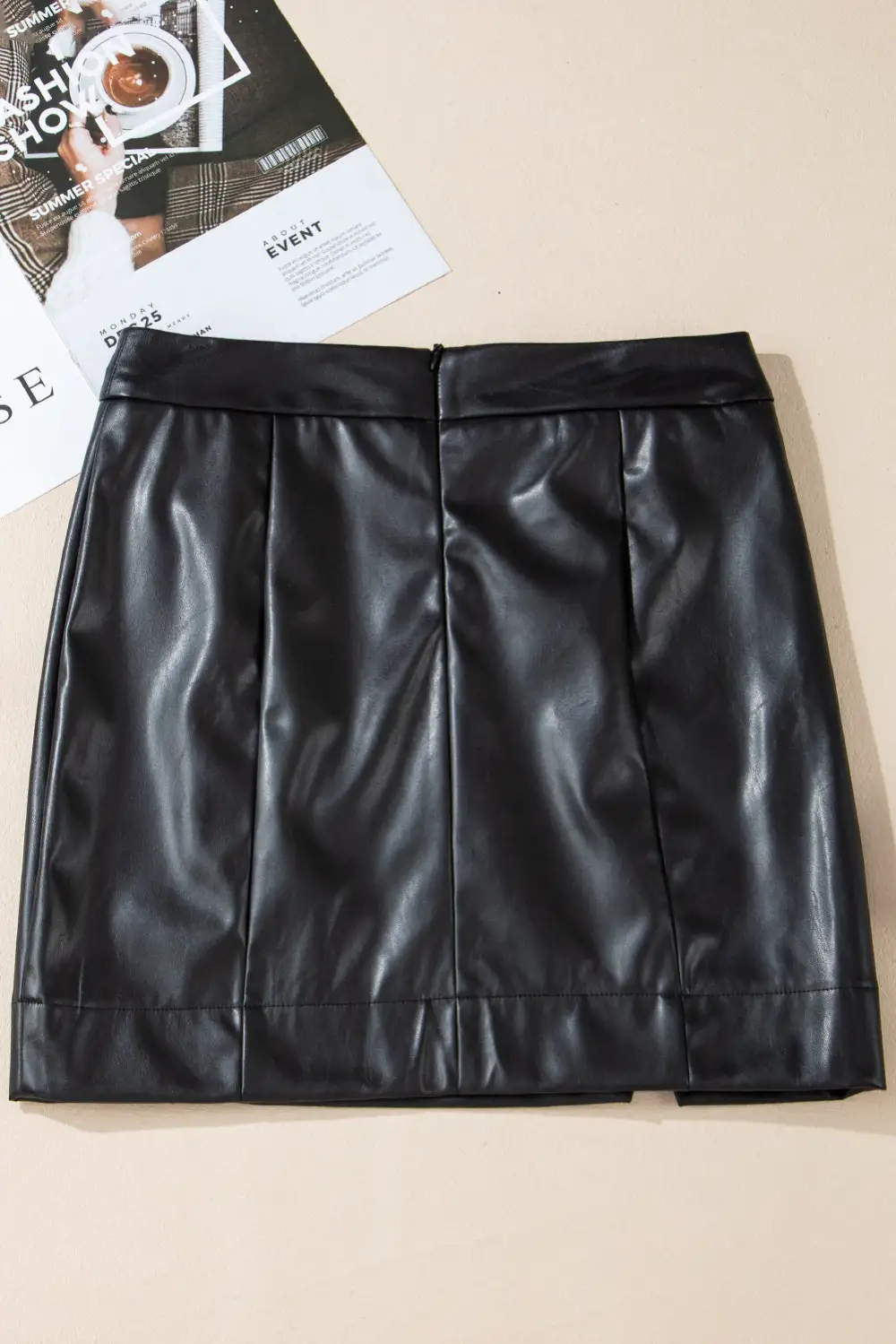 Mini High Waist Leather Skirt