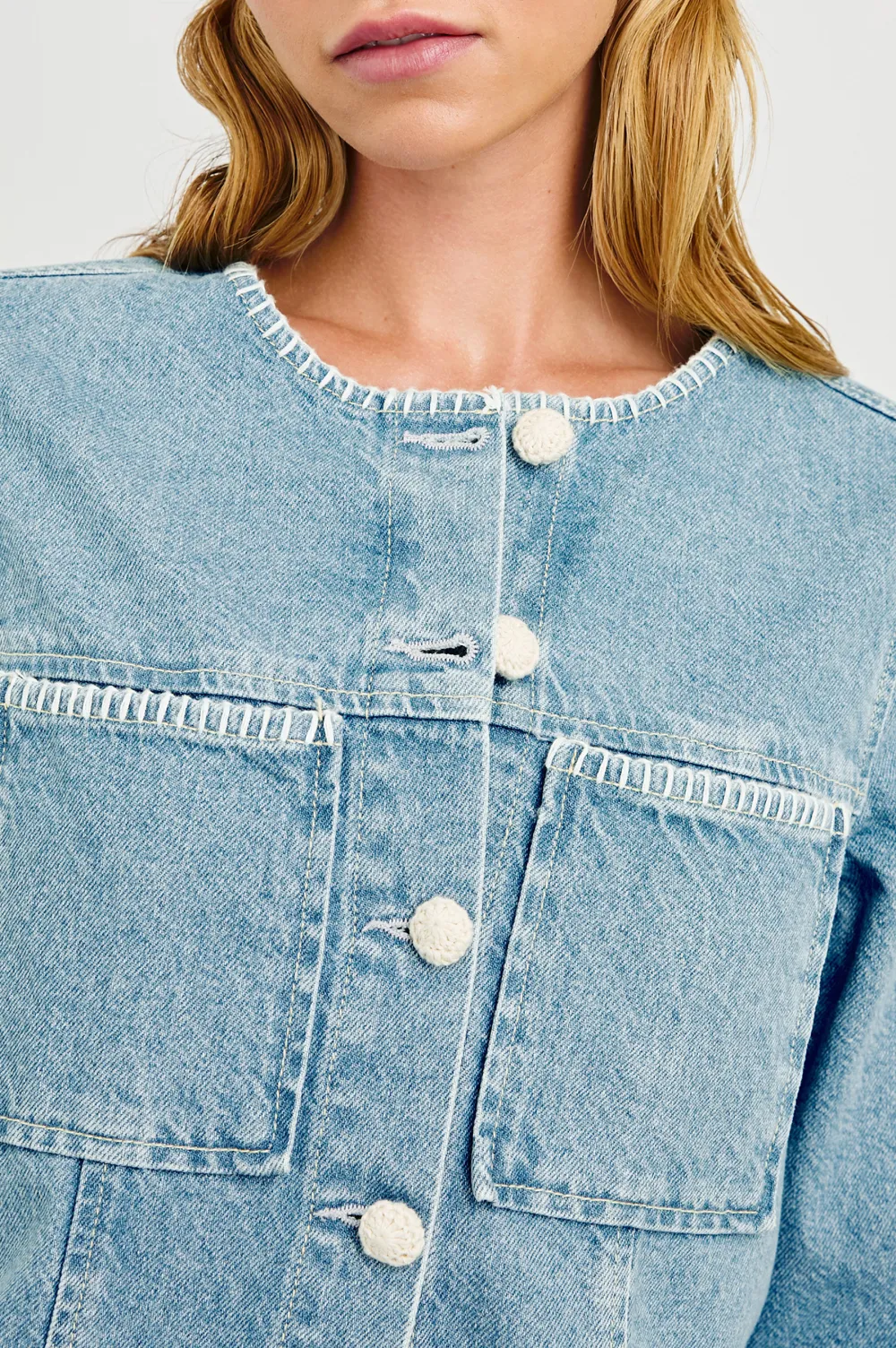 Pure Cotton Denim Raglan Short Jacket