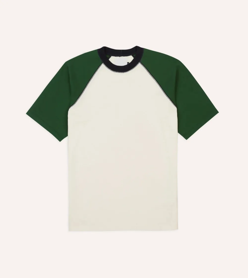Ecru and Green Raglan Sleeve Hiking T-Shirt Daily