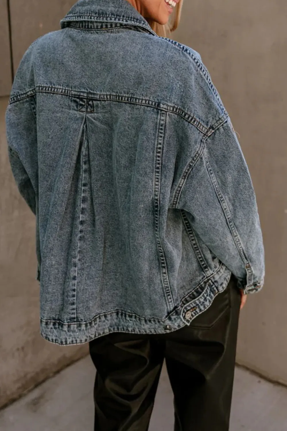 Washed Long Sleeve Denim Jacket