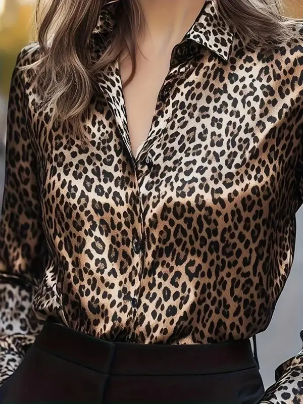 Graceful Leopard Button Up Button Up Shirt