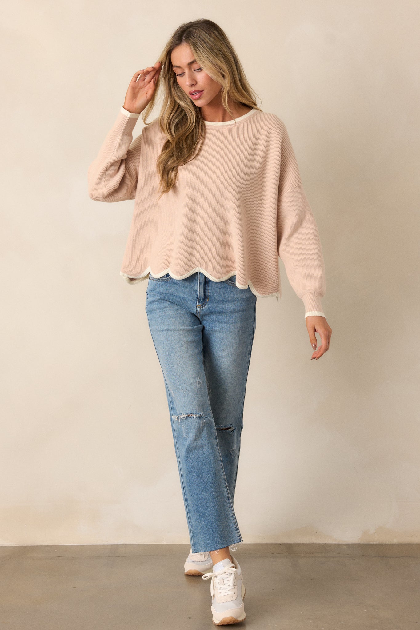 Nostalgic Whims Oatmeal Knit Sweater