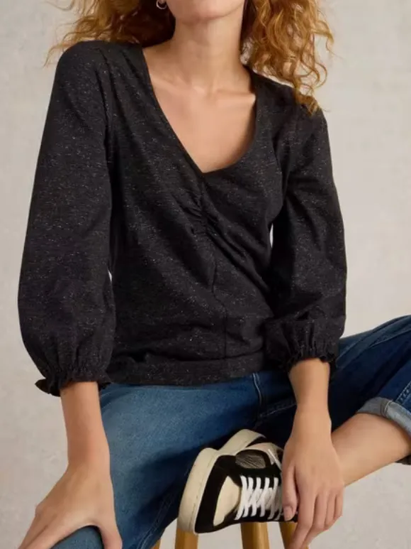 Sparkle Ruched Front Top