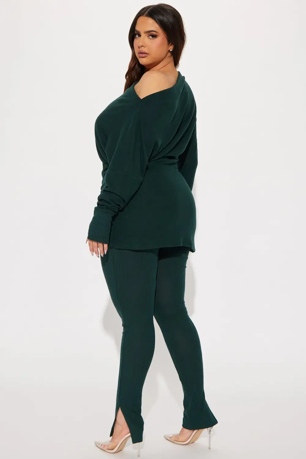 Tara Twist Front Pant  Set - Olive