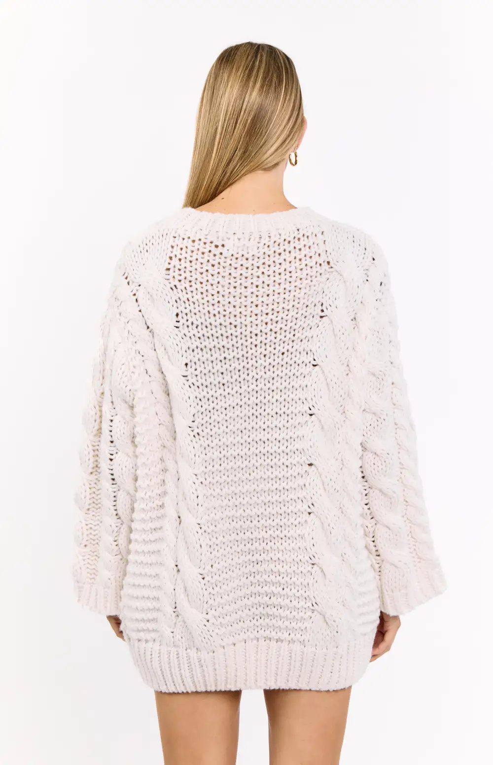 Knit Cable Sweater Mini Dress