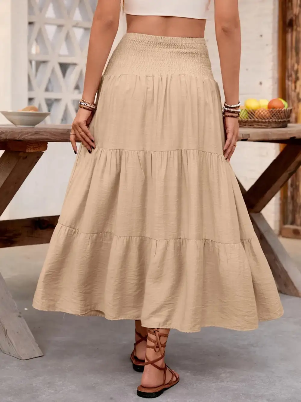 Everyday Tiered Smocked Skirt