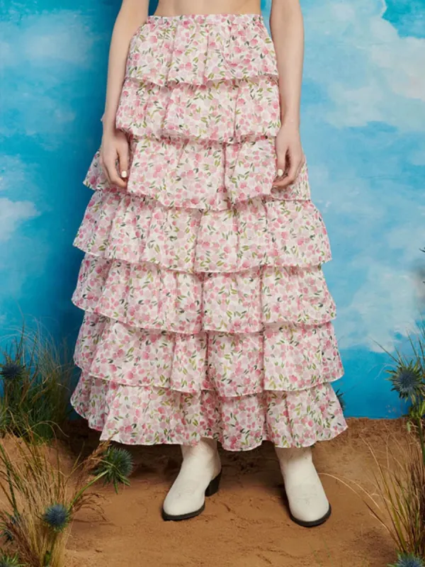 Tiered Midi Skirt