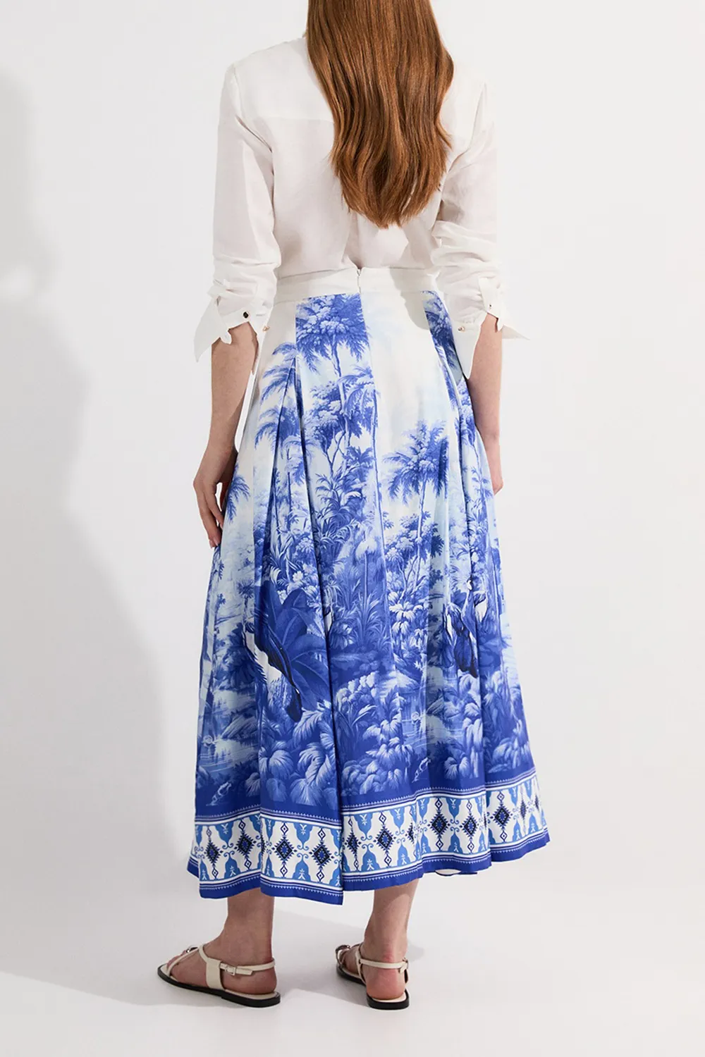 A-Line Skirt With Landscape Print