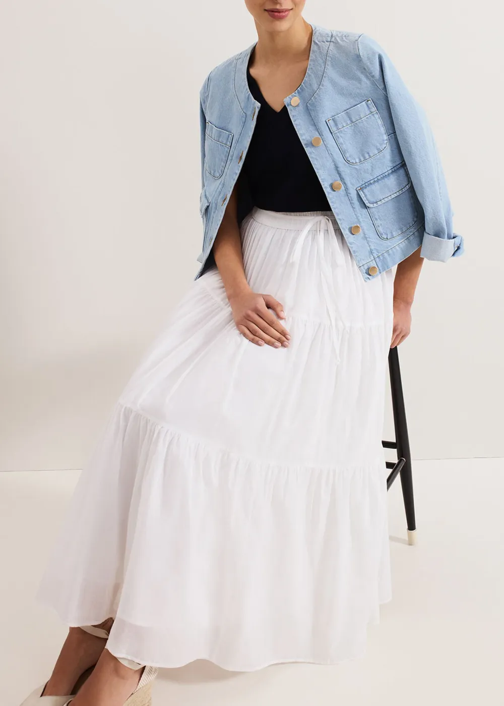 Solid-Color Pleated Quick-Drying Half Skirt
