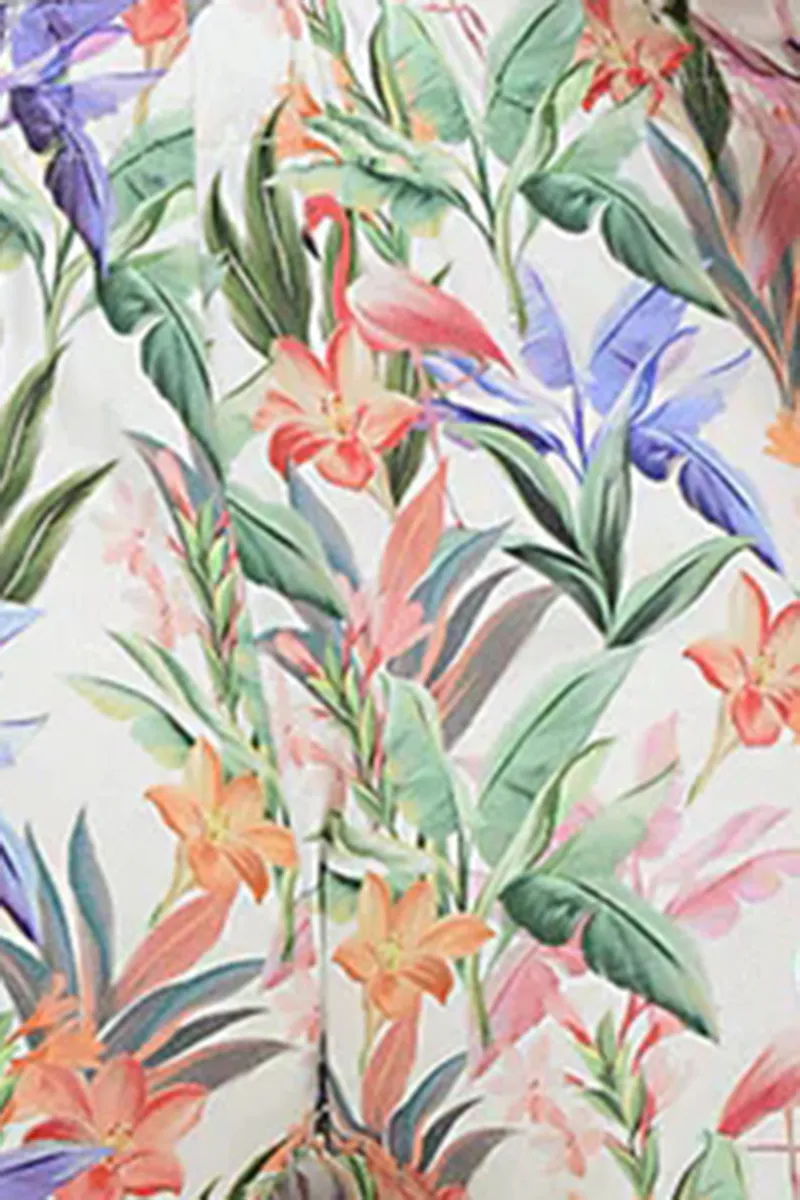 Flamingo Jungle Tulip Hem Capri