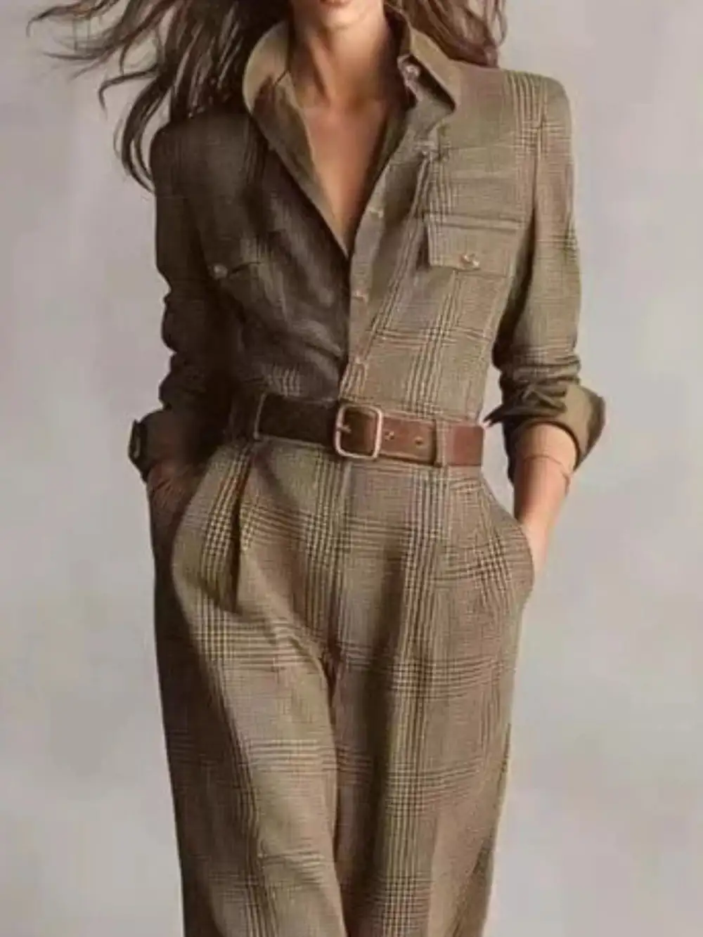 Polished Button Front Button Jumpsuit