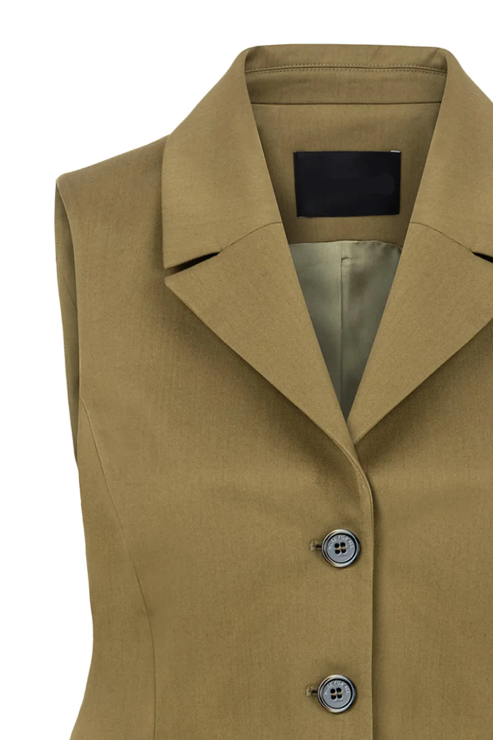Lapel Vest-Khaki