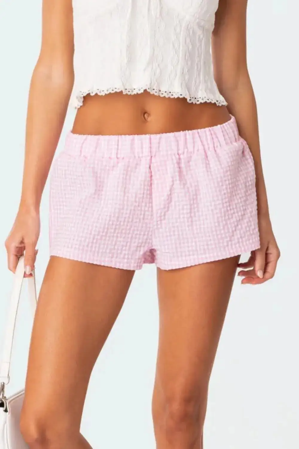 Everyday Plaid Elastic Waist Shorts
