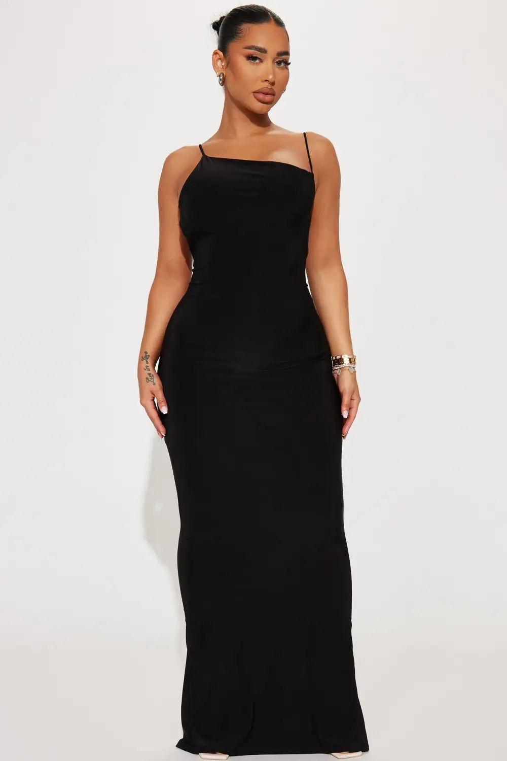 Laurel Backless Maxi Dress - Black