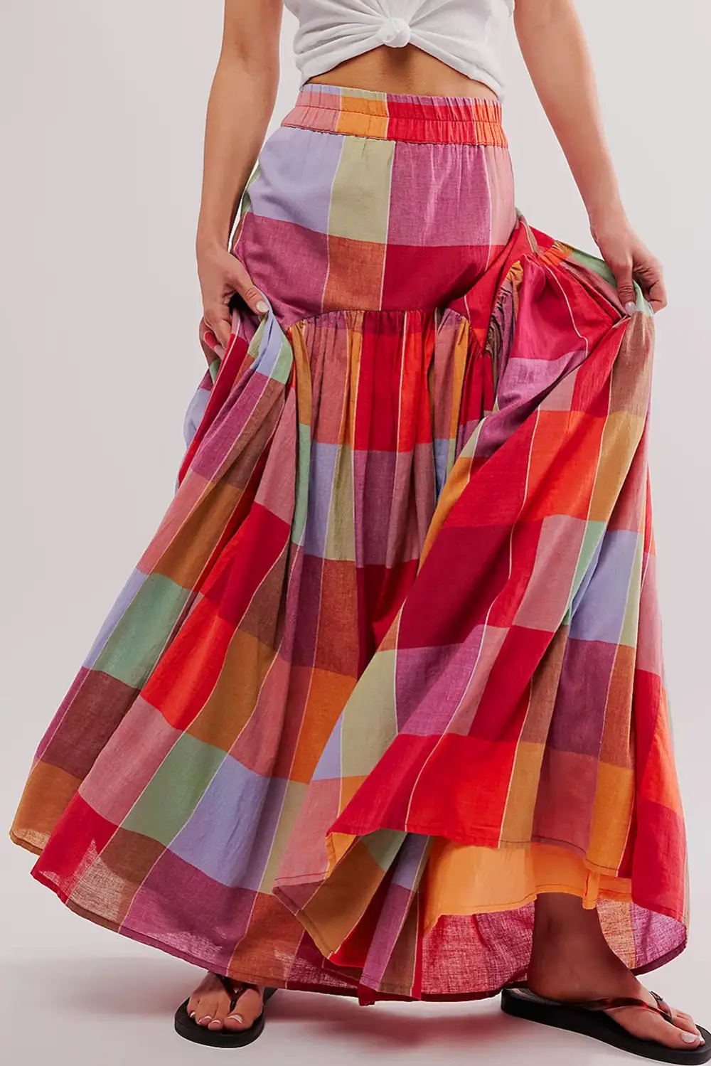 Maxi Print High Waist Skirt