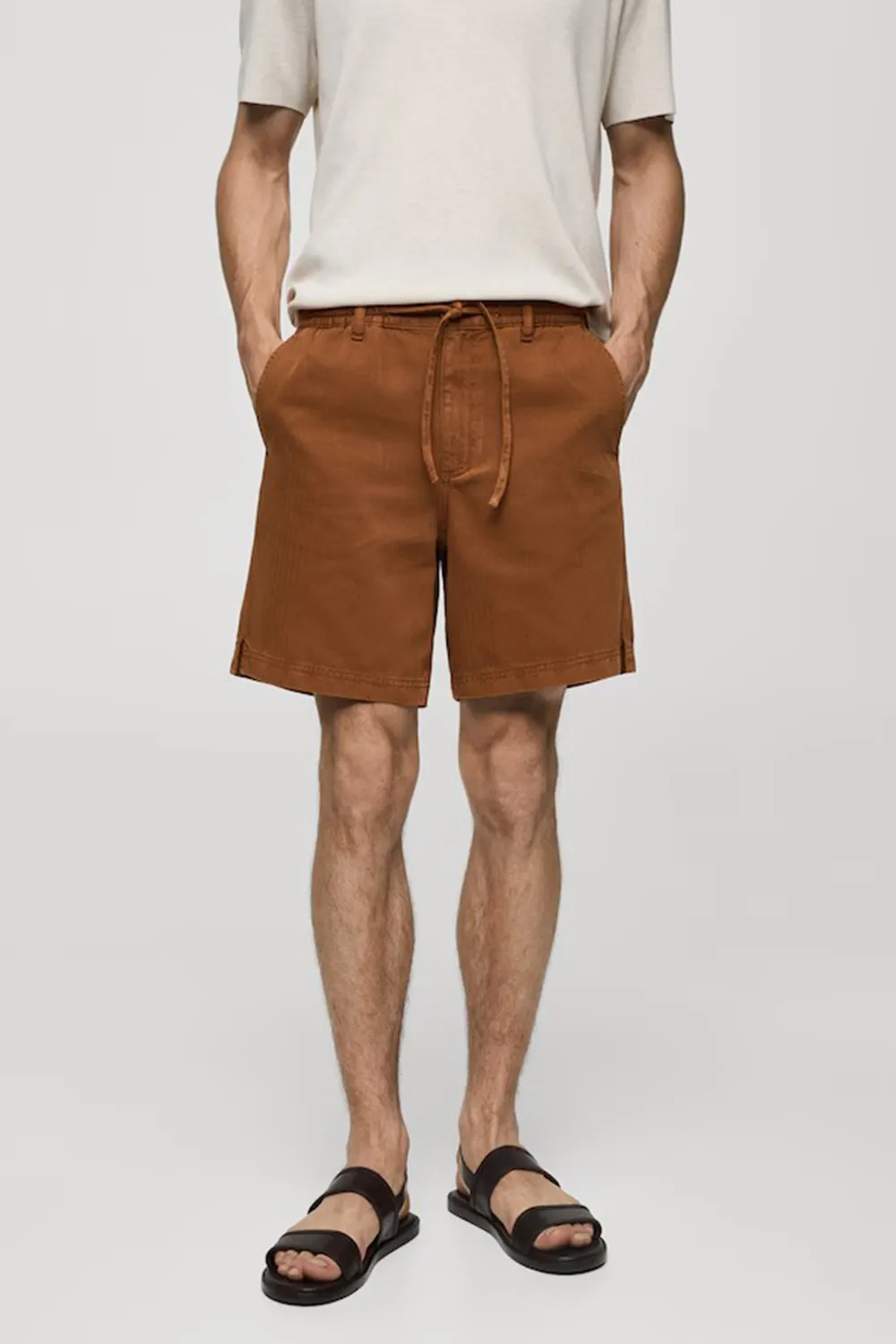 Denim Shorts With Drawstring