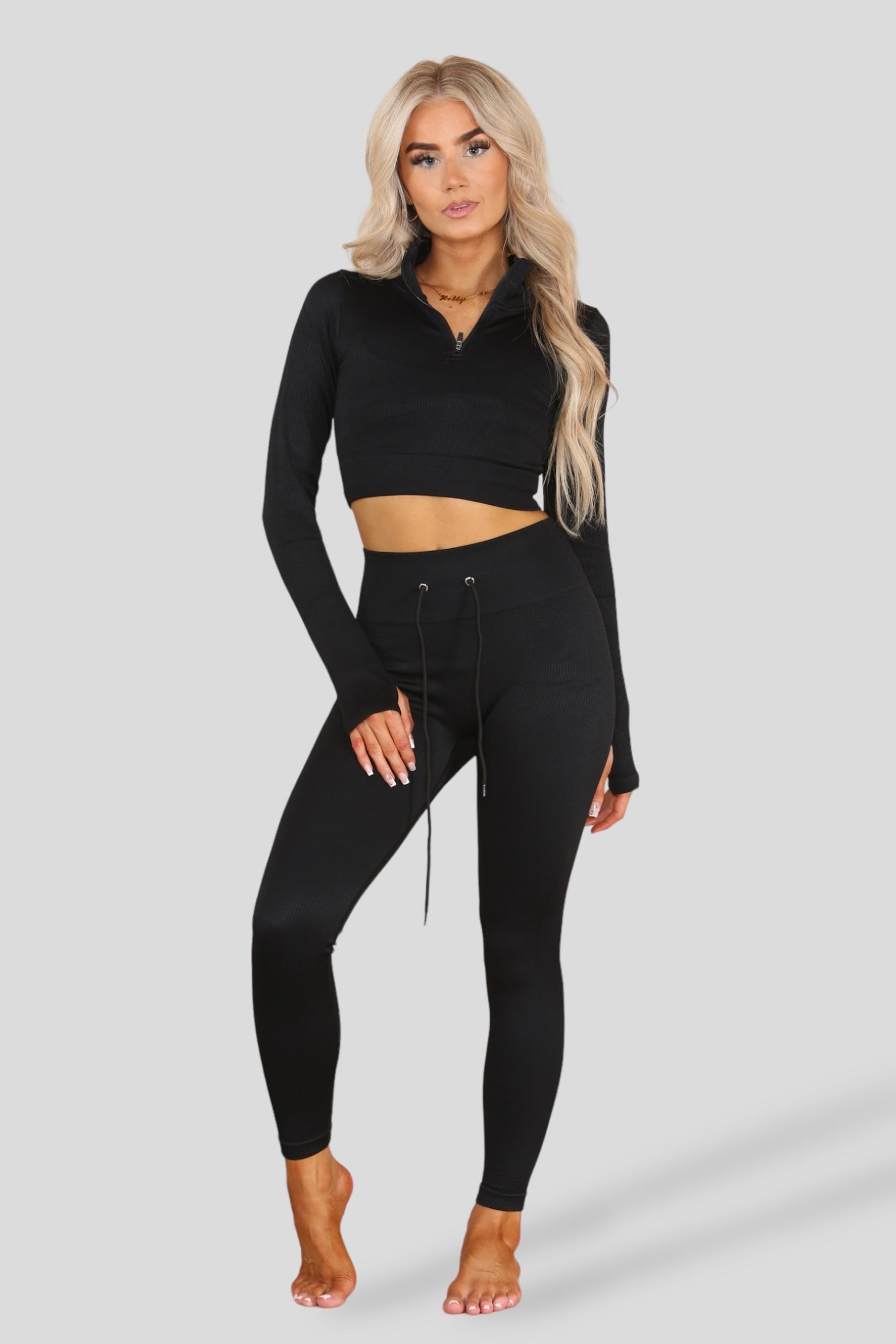 Ribbed Zip Top & Leggings Active Set - Gwen