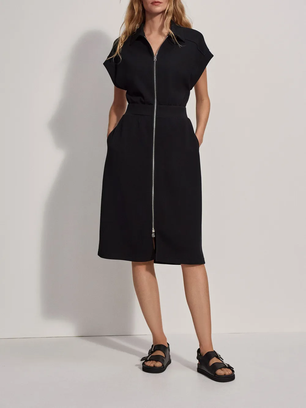 Mid-Waist Zip-Through Dress