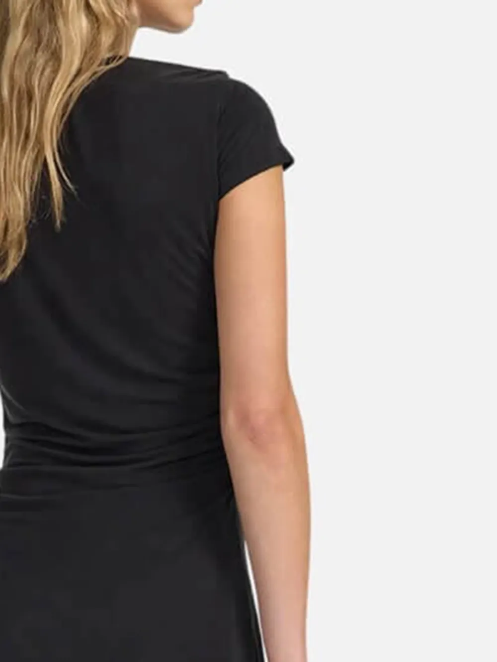 Crew Neck Cap Sleeve Mini Dress