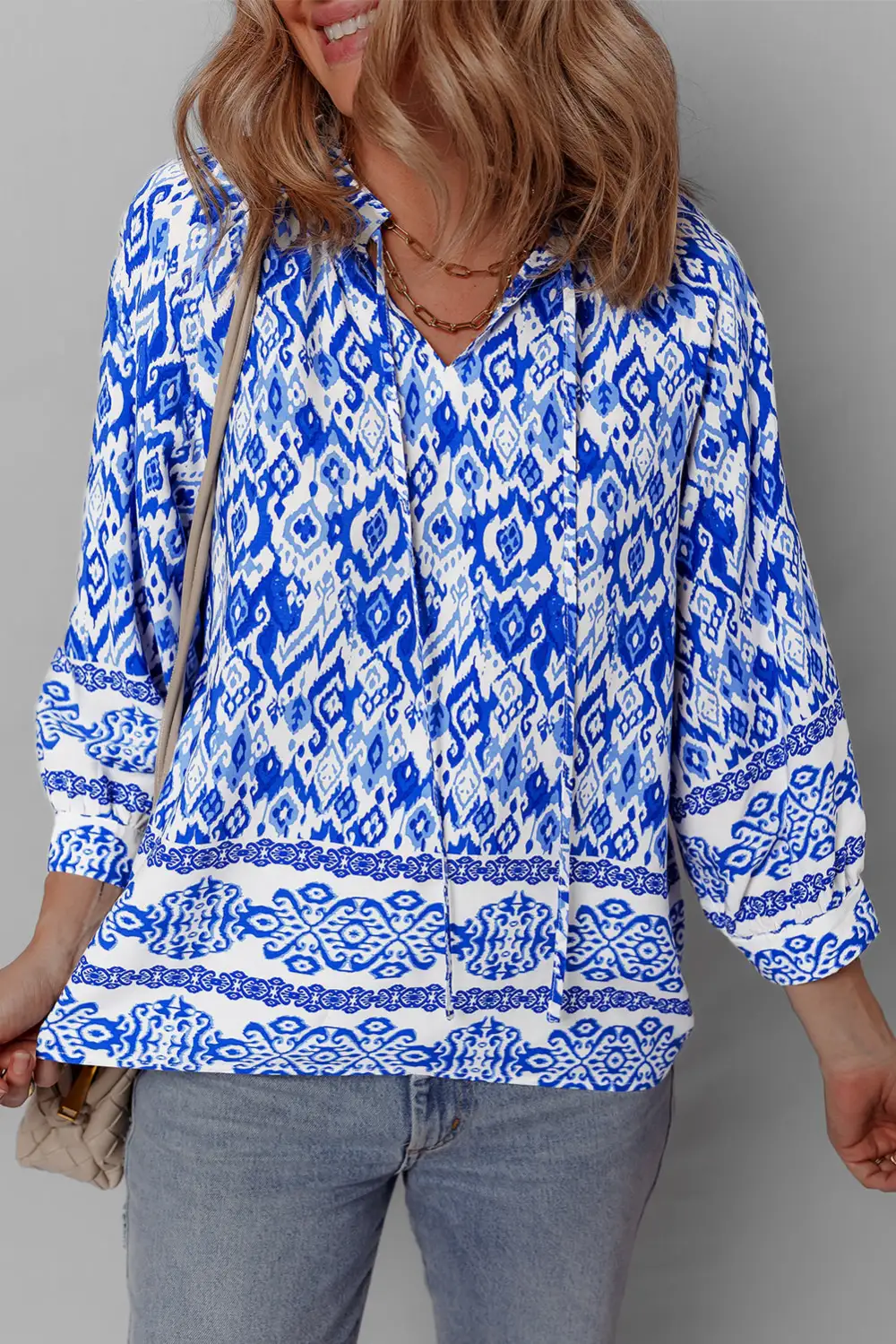 Abstract Print Boho Blouse