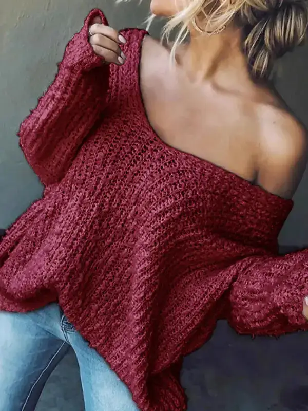 Easygoing Drop Shoulder Knit Sweater