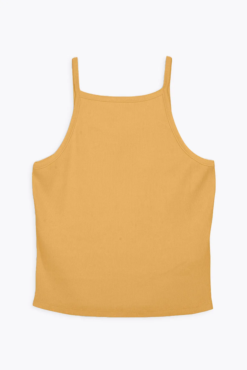 Cotton Square Neck Ribbed Cropped Vest