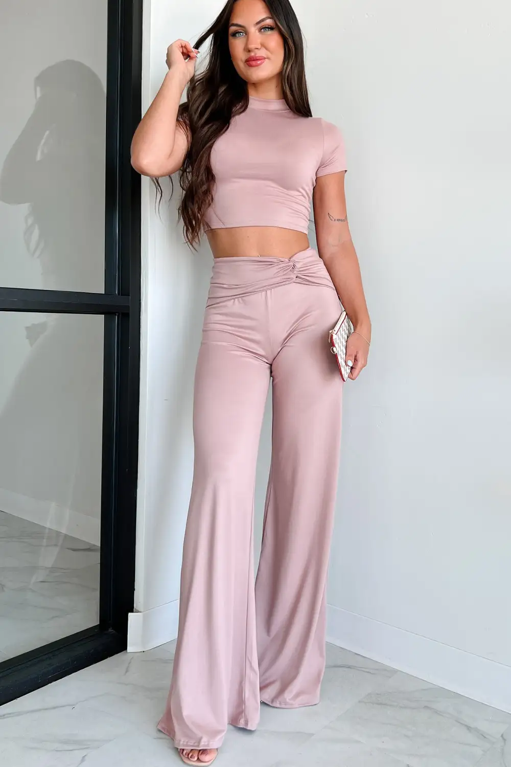 Life Goes On Two-Piece Lounge Set (Dusty Pink)