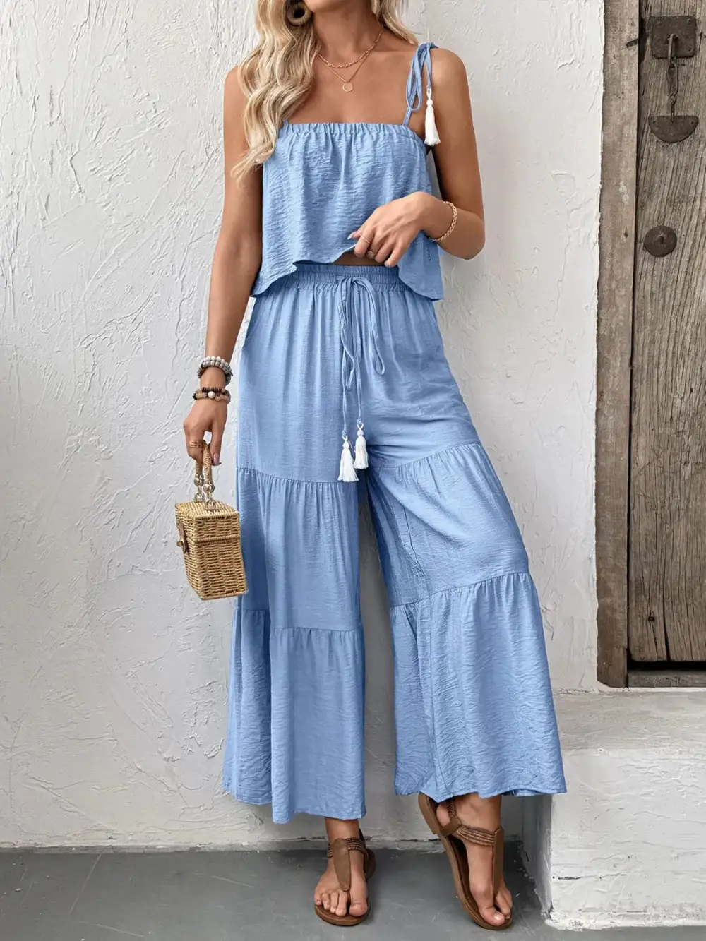 Modern Ruffle Wide Leg Set