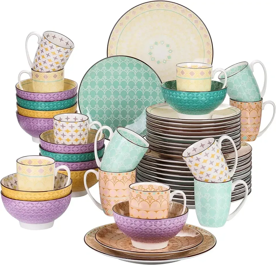 58pcs deluxe ceramic tableware set