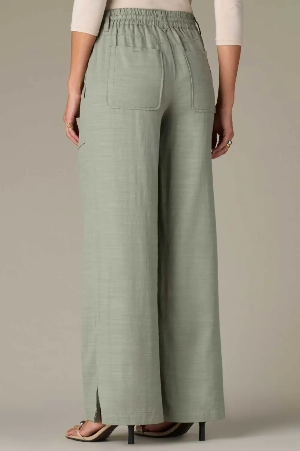  V-yoke Side Panel Wide Leg Pants Self