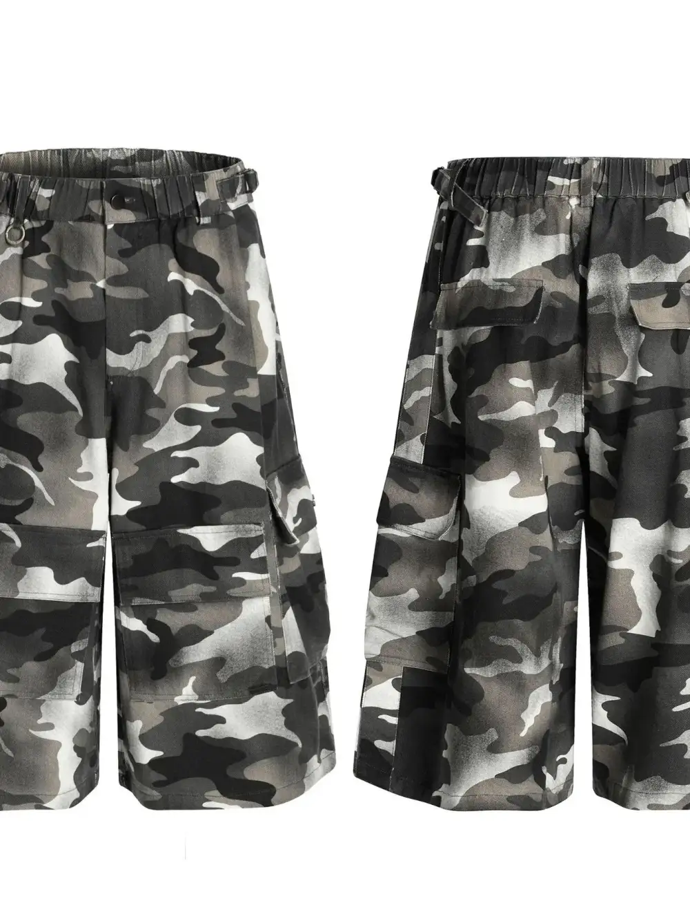 Drawstring Utility Cotton Blend Casual Shorts
