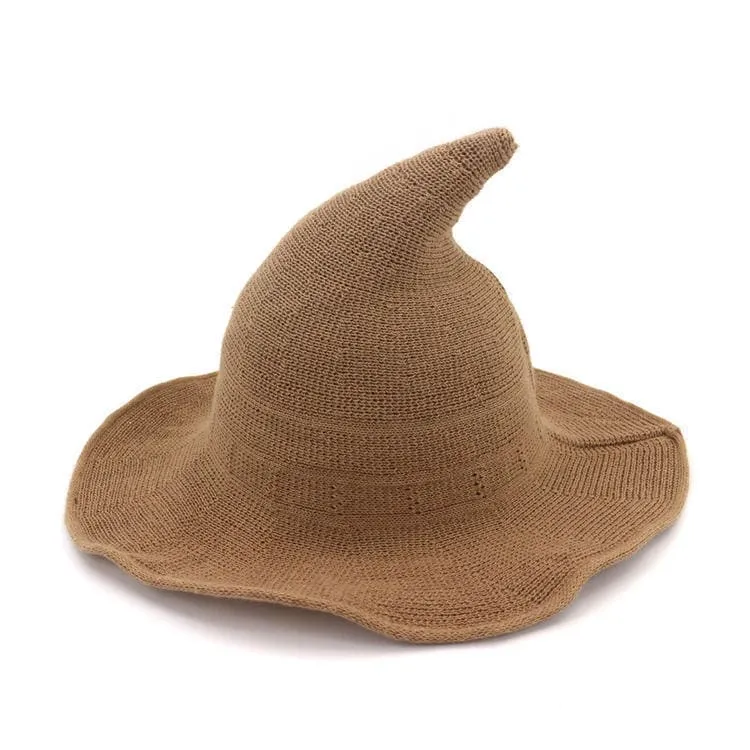 Women's Comfortable Knit Pointed Hat - Large Brim Halloween Party Props(22.04