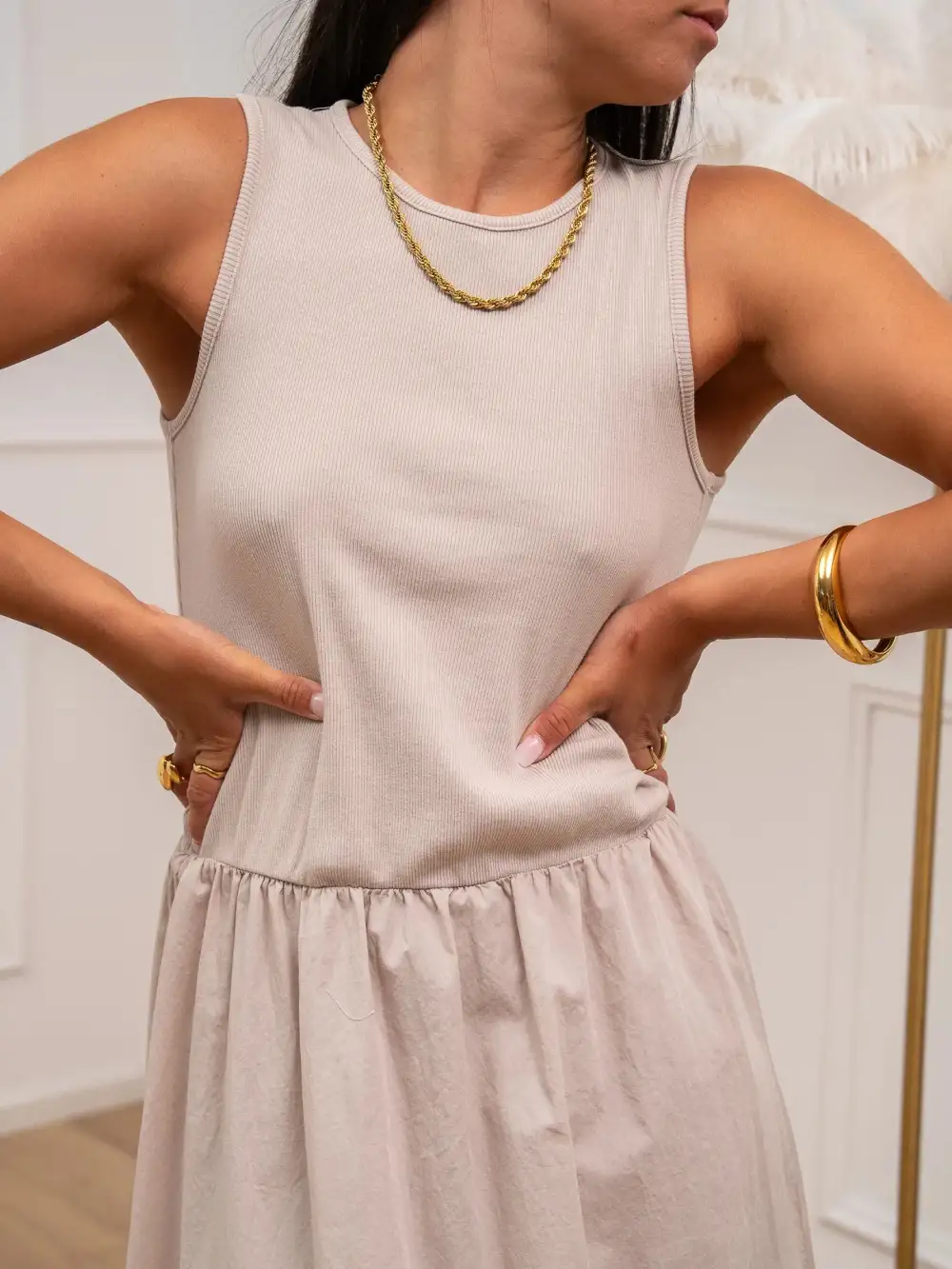 Gardenia Flowing Midi Cotton Skirt
