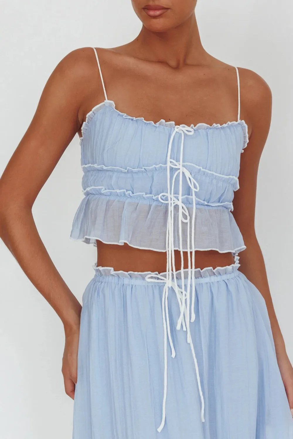 Creative Contrast Color Women's Lace-Up Top