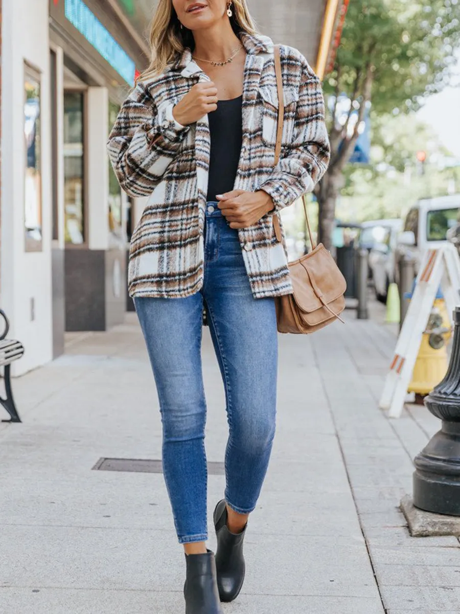 Simple checked coat