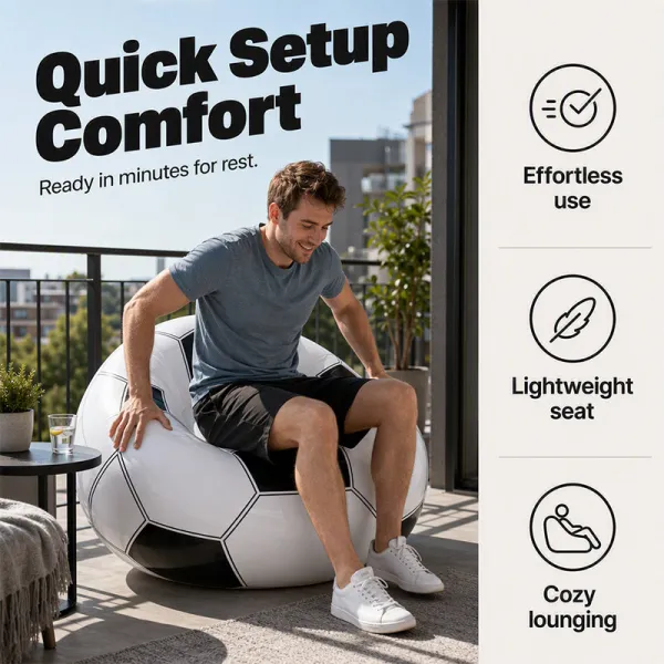 Inflatable PVC Soccer-Shaped Sofa