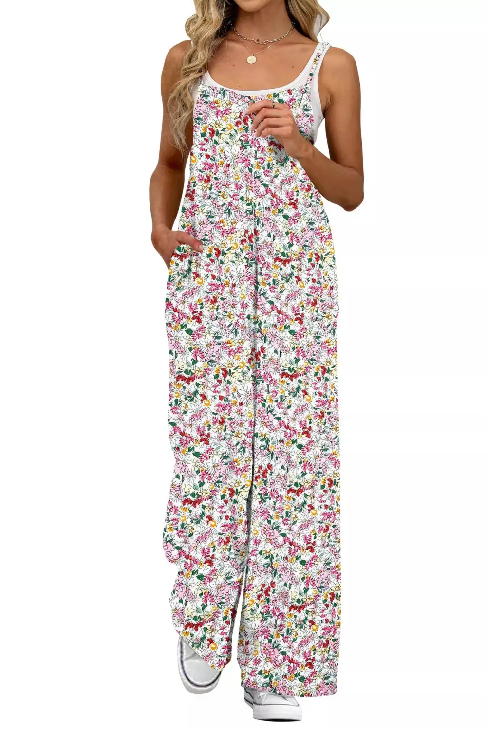 Modern Floral Wide Leg Jumpsuit