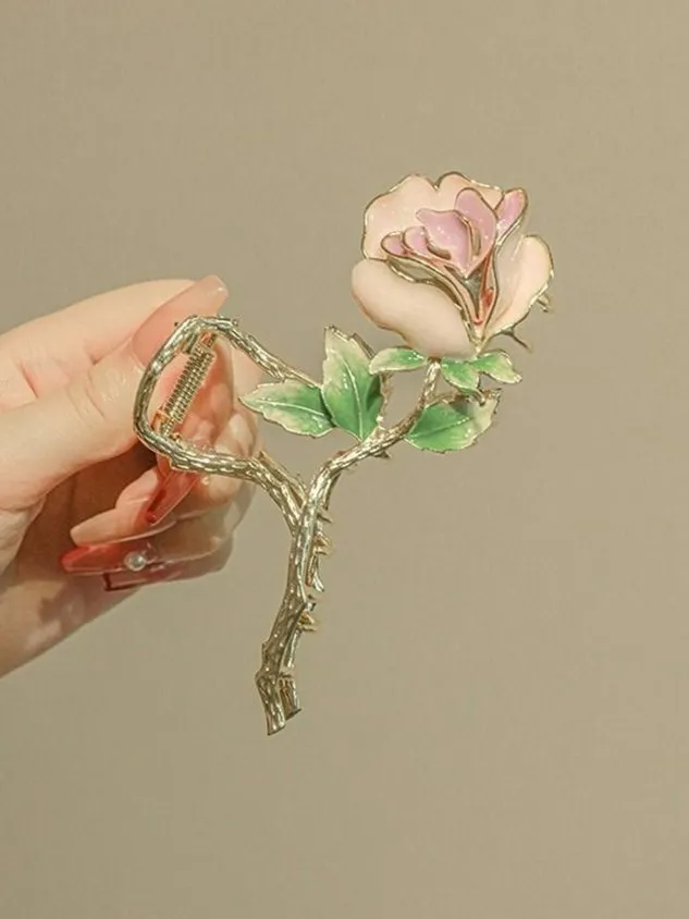 Women's Rose Flower Hair Clips